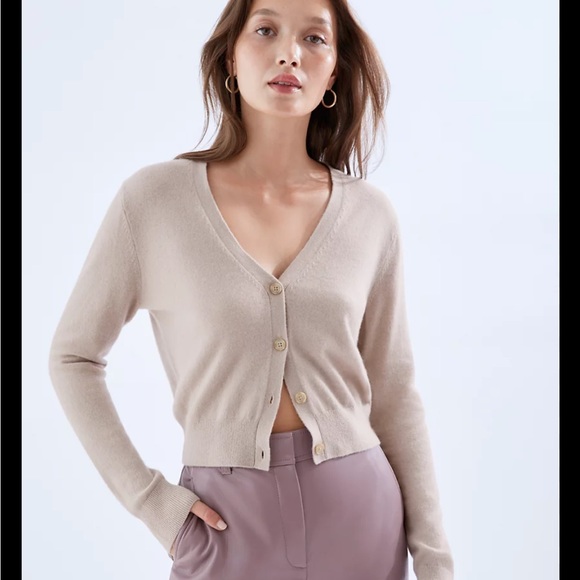 Aritzia Babaton Ruby 100% Cashmere Cardigan Sweater Size XXS Dovetail Ta… - Picture 3 of 6